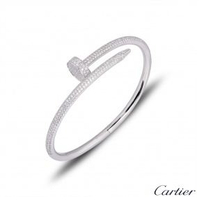 Cartier White Gold Diamond Juste Un Clou Bracelet Size 17 N6707317 Cartier White Gold Diamond Juste Un Clou Bracelet Size 17 N6707317